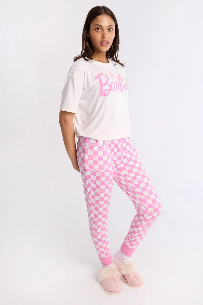 Ensemble jogger et t-shirt pyjama super doux imprimé Barbie