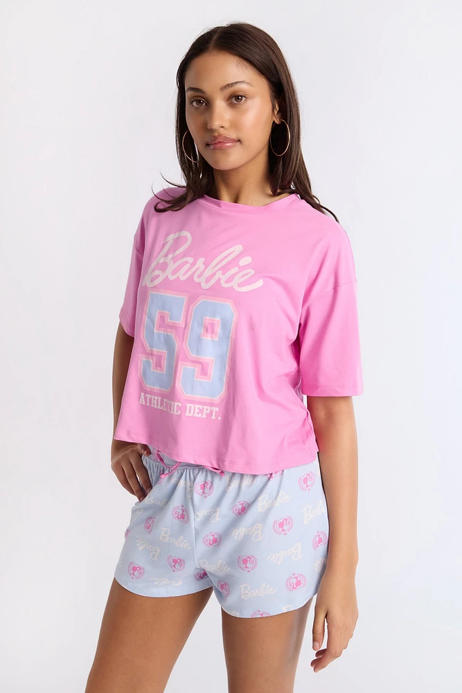 Barbie Super Soft Pajama Tee And Shorts 2-Piece Set