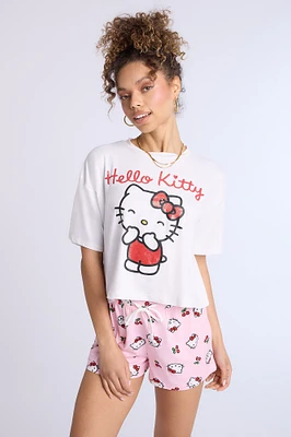 Hello Kitty Super Soft Pajama Tee And Shorts 2-Piece Set