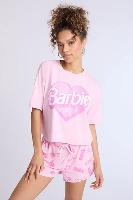 Ensemble jogger et t-shirt pyjama super doux imprimé Barbie