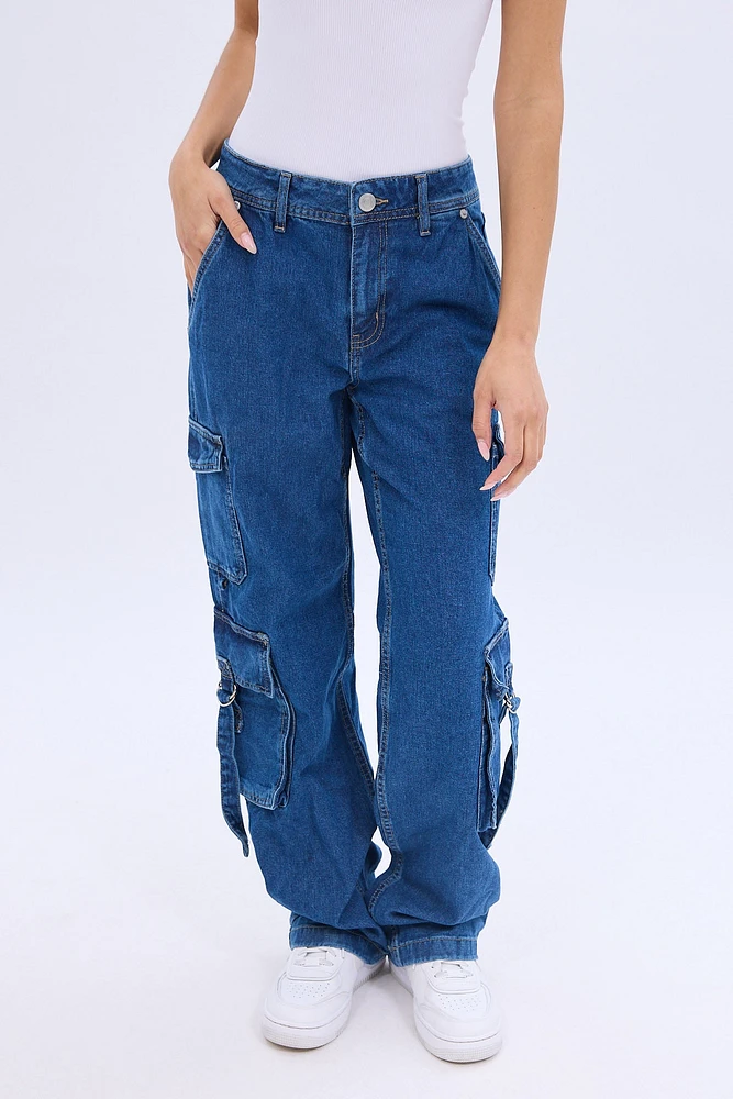 AERO Premium Air Low Rise Wide Leg Cargo Jean