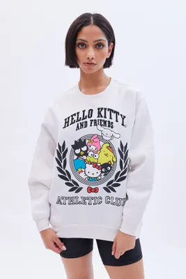 Hello Kitty And Friends Athletic Club Graphic Crew Neck Oversized Sweatshirt