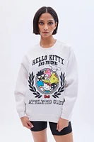 Hello Kitty And Friends Athletic Club Graphic Crew Neck Oversized Sweatshirt