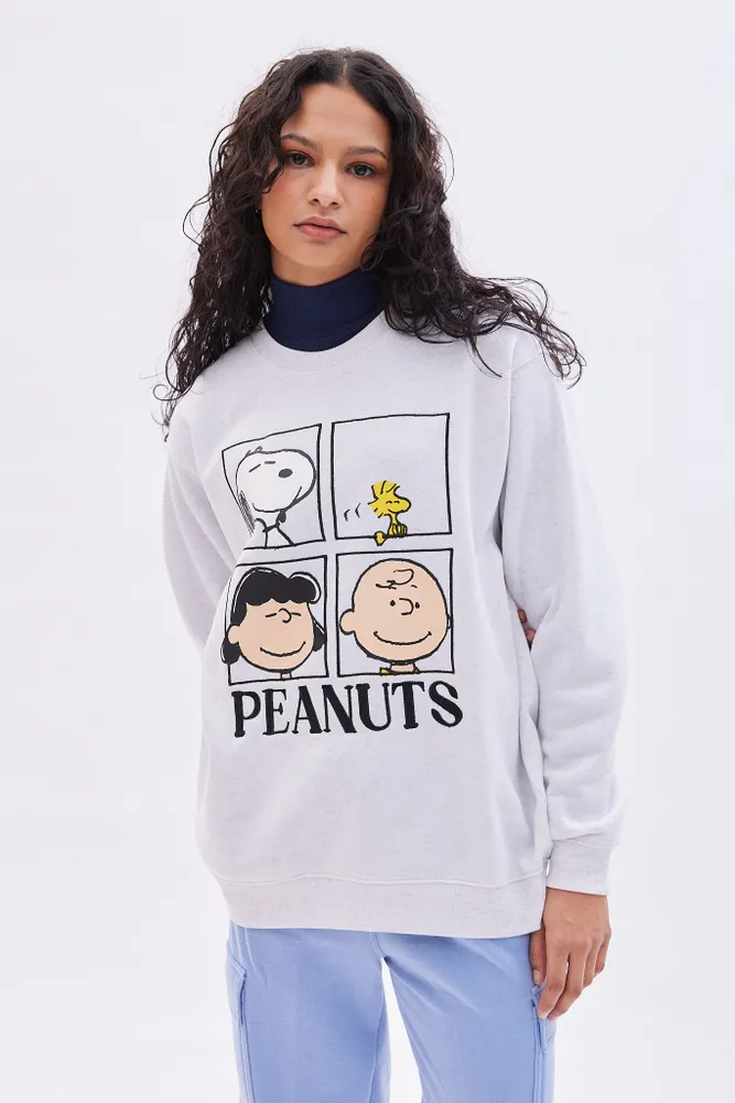 Peanuts Snoopy Graphic Crew Neck Oversized Sweatshirt