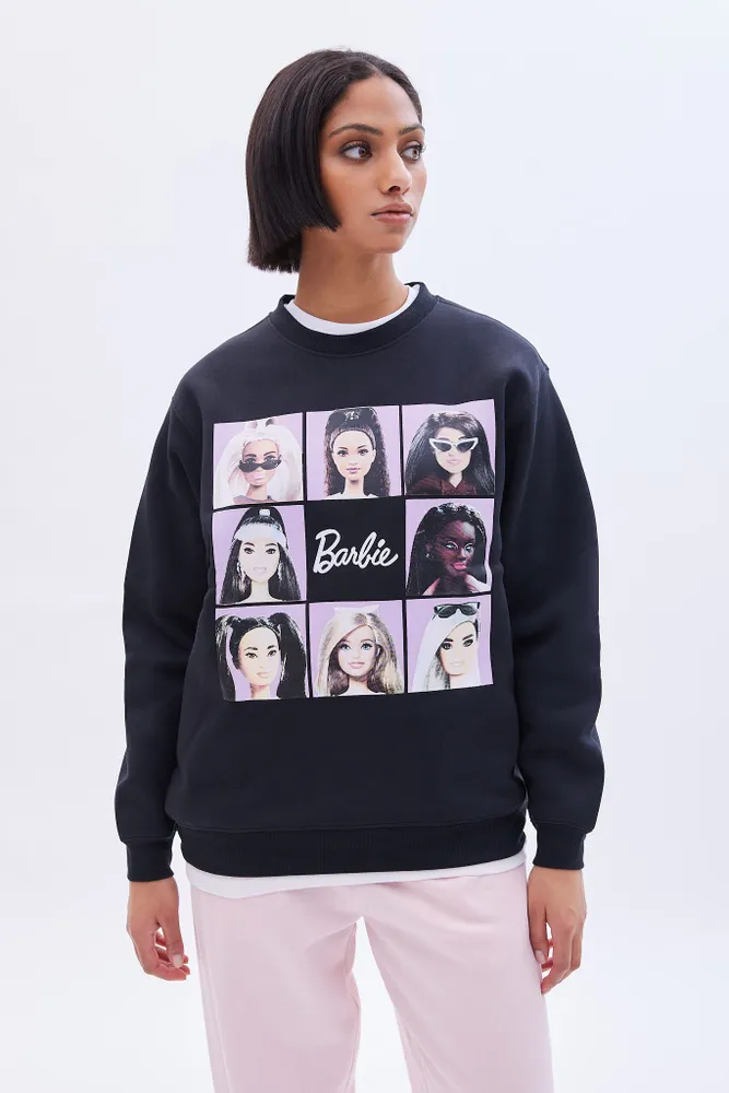 Barbie Graphic Crew Neck Oversized Sweatshirt