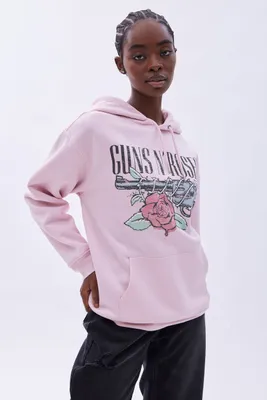 Guns N' Roses Graphic Oversized Pullover Hoodie