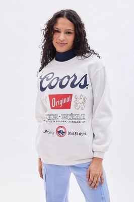 Coors Light Graphic Crew Neck Oversized Sweatshirt