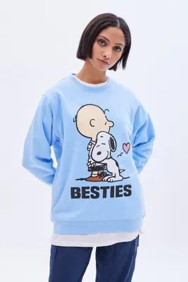 Peanuts Snoopy Besties Graphic Crew Neck Oversized Sweatshirt