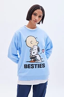 Peanuts Snoopy Besties Graphic Crew Neck Oversized Sweatshirt