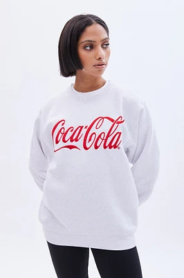 Coca-Cola Graphic Crew Neck Oversized Sweatshirt