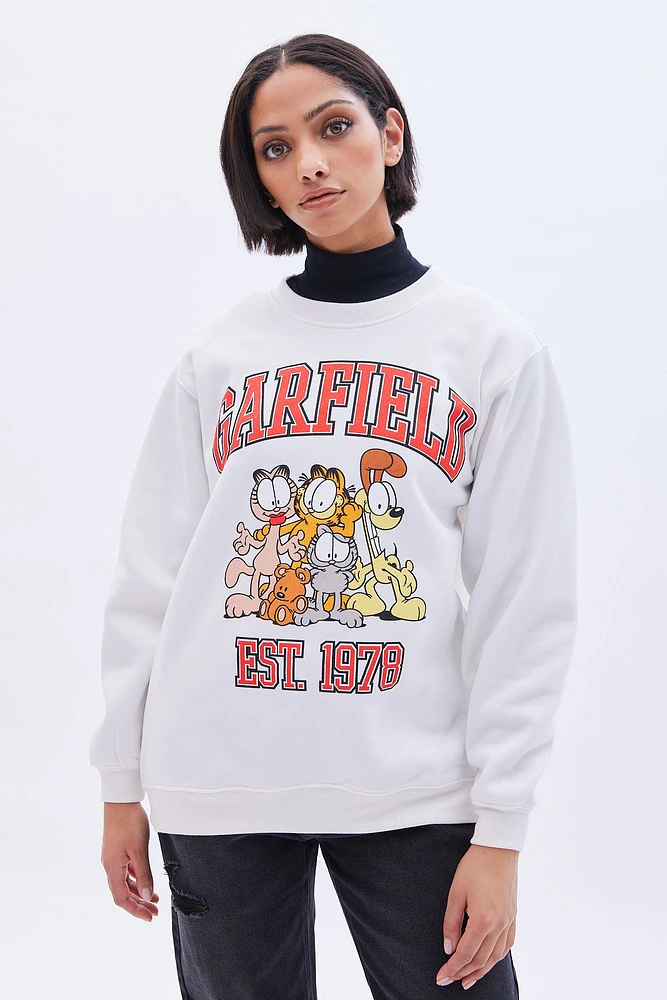 Garfield Est 1970 Graphic Crew Neck Oversized Sweatshirt