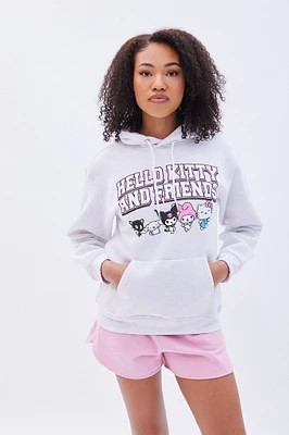 Hello Kitty And Friends Graphic Oversized Pullover Hoodie