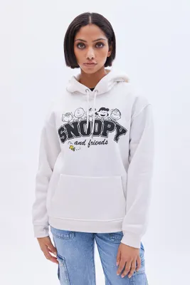 Peanuts Snoopy And Friends Graphic Oversized Pullover Hoodie