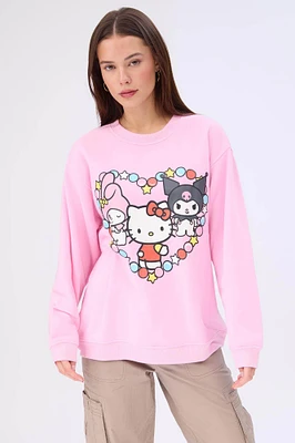 Hello Kitty And Friends Graphic Crew Neck Sweatshirt