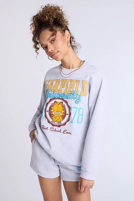 Garfield Graphic Crew Neck Oversized Sweatshirt