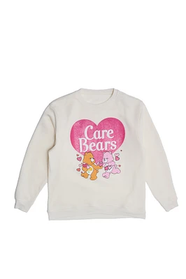 Care Bears Heart Graphic Glitter Crew Neck Sweatshirt