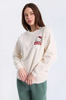 Hello Kitty Graphic Glitter Crew Neck Sweatshirt