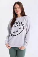 Hello Kitty Graphic Puff Print Crew Neck Sweatshirt