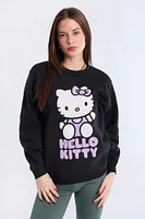 Hello Kitty Graphic Puff Print Crew Neck Sweatshirt