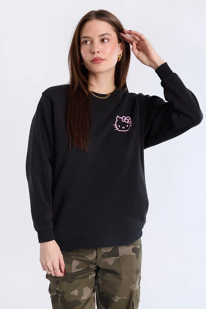 Sweat-shirt graphique Hello Kitty imprimé neon