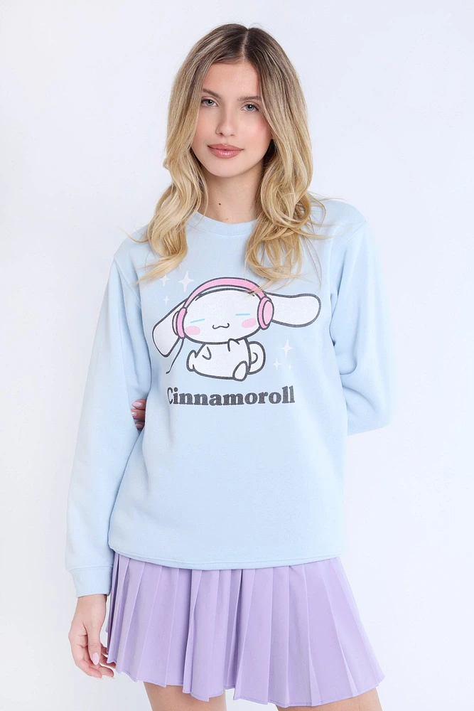 Sweat-shirt ras du cou graphique Cinnamoroll Music