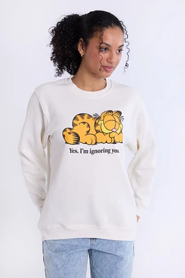 Sweat-shirt ras du cou graphique Garfield