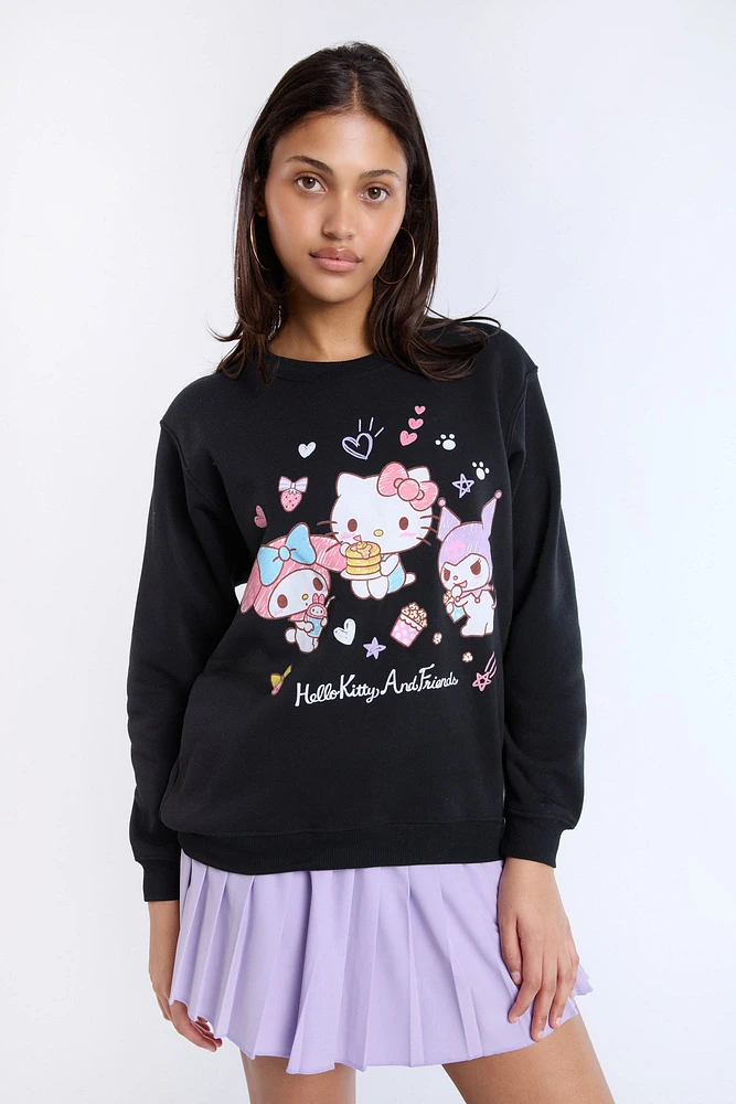 Sweat-shirt ras du cou graphique Hello Kitty And Friends