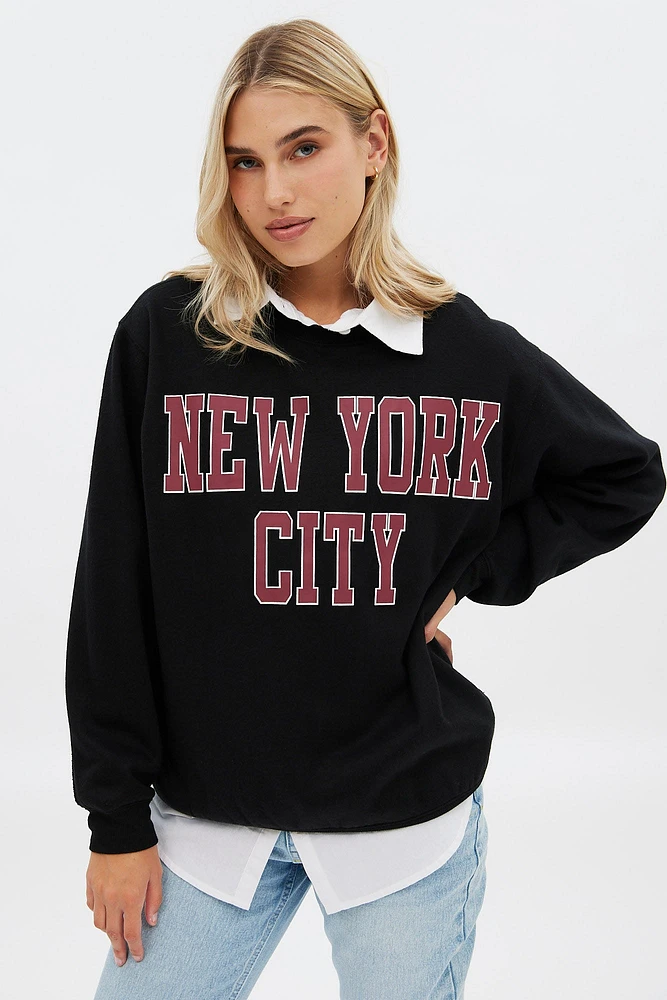 AERO Graphic Oversized Crew Neck Sweatshirt