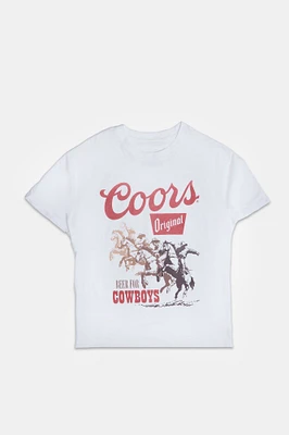 T-shirt coupe garçonne imprime? graphique Coors Cowboy