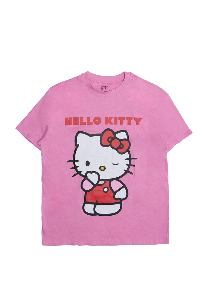 Hello Kitty Hand Kissing Graphic Relaxed Tee