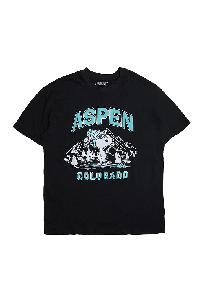 Peanuts Snoopy Aspen Colorado Graphic Relaxed Tee