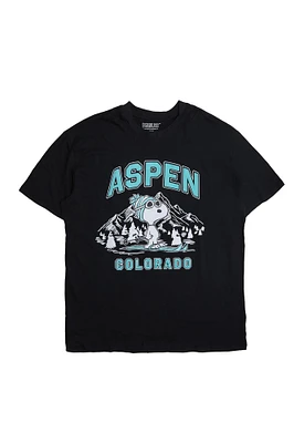 T-shirt décontracté imprime? graphique Peanuts Snoopy Aspen Colorado