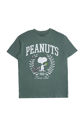 T-shirt décontracté imprime? graphique Peanuts Snoopy Tennis