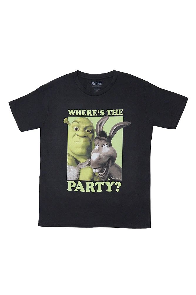 T-shirt décontracté imprimé graphique Shrek Party