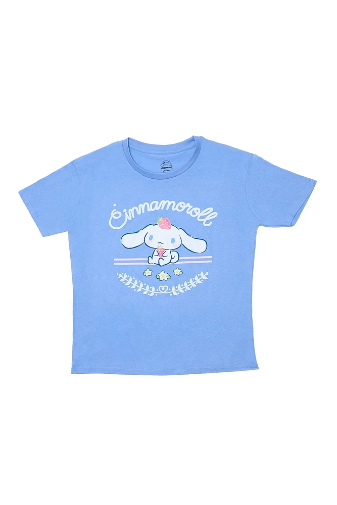 T-shirt décontracté imprime? graphique Cinnamoroll Loves Strawberries