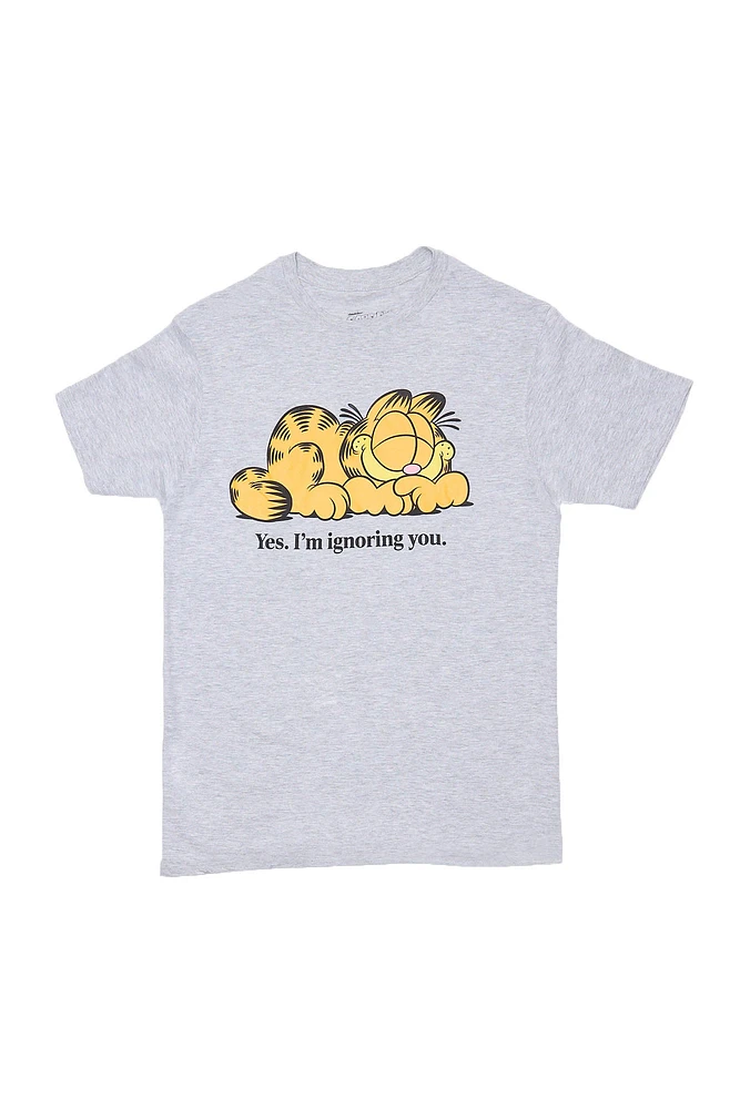 T-shirt décontracté imprimé graphique Garfield Yes I'm Ignoring You