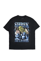 T-shirt décontracté imprimé graphique Shrek And Donkey