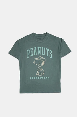 T-shirt coupe garçonne imprime? graphique Peanuts Snoopy Sports