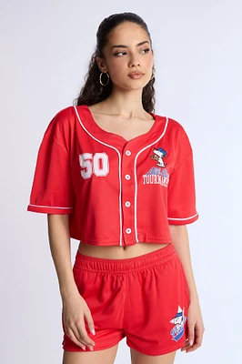 Maillot écourté en maille aérée Snoopy 50