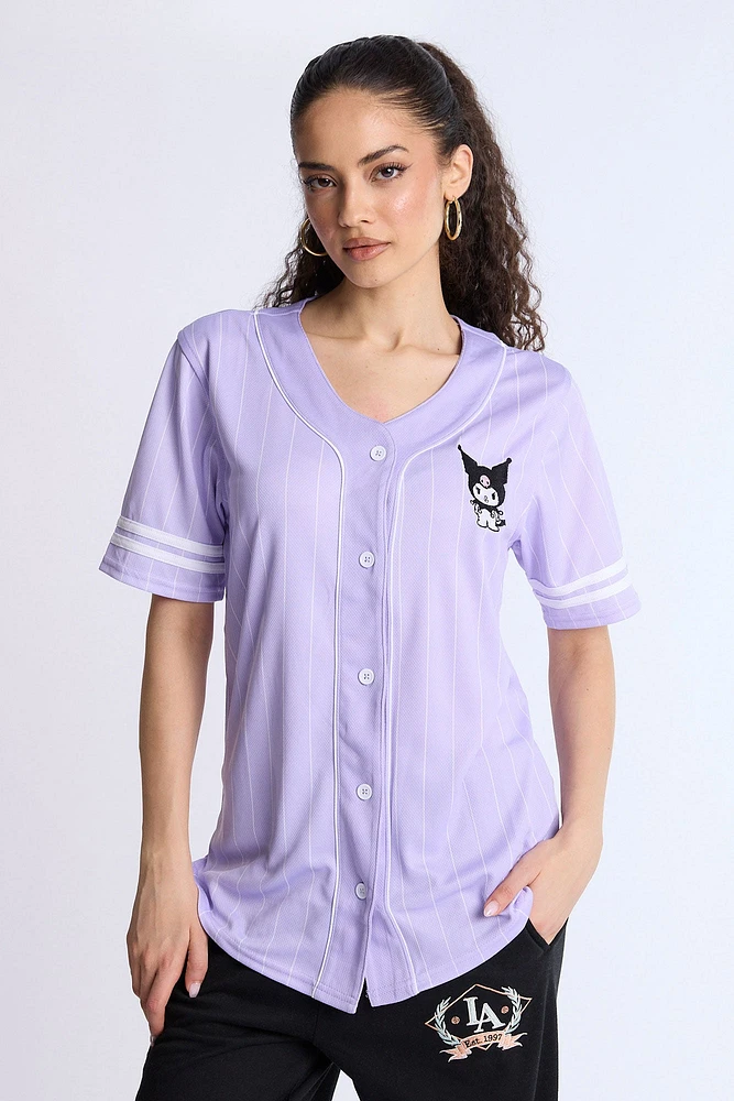 Maillot de baseball en maille aérée Kuromi