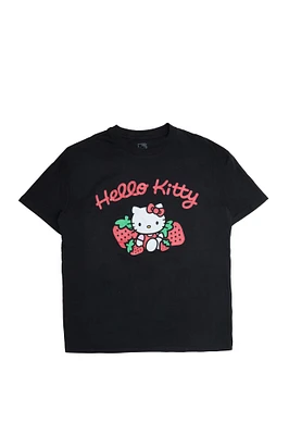 T-shirt décontracté imprime? graphique Hello Kitty fraise