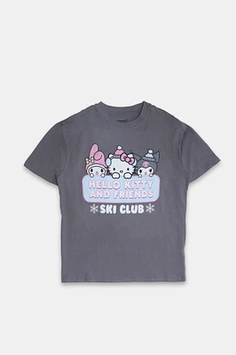 T-shirt coupe garçonne imprime? graphique Hello Kitty And Friends Ski