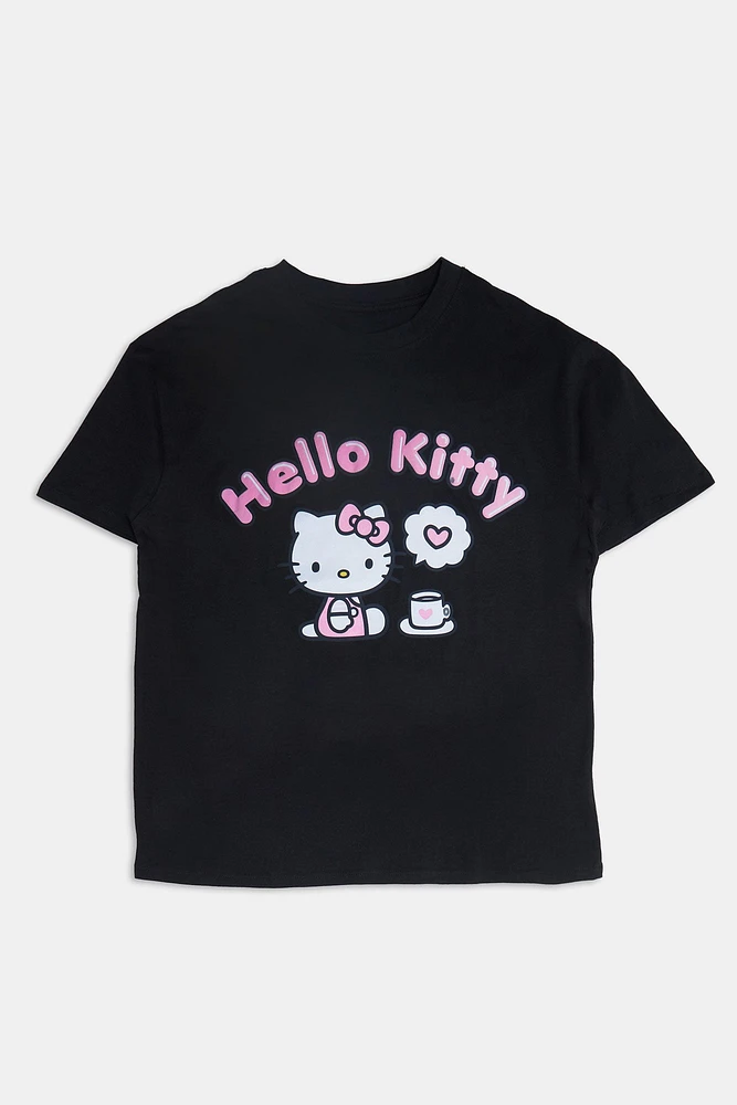 Hello Kitty Coffee Graphic Boyfriend Tee