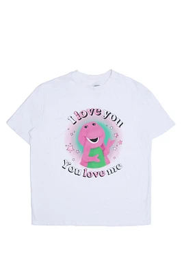 T-shirt décontracté imprimé à paillette graphique Barney