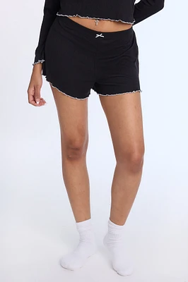 Short de nuit en tricot pointelle