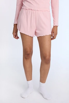 Pointelle Knit Sleep Shorts