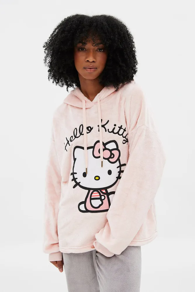 Hello Kitty Graphic Plush Pullover Hoodie