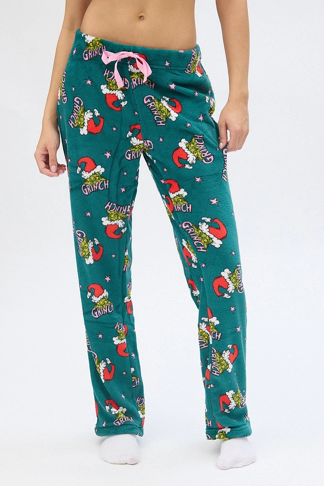 The Grinch Santa Stars Printed Pajama Pants