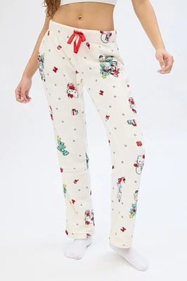 Hello Kitty Christmas Tree Printed Pajama Pants