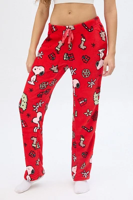 Peanuts Snoopy Wreath Printed Pajama Pants